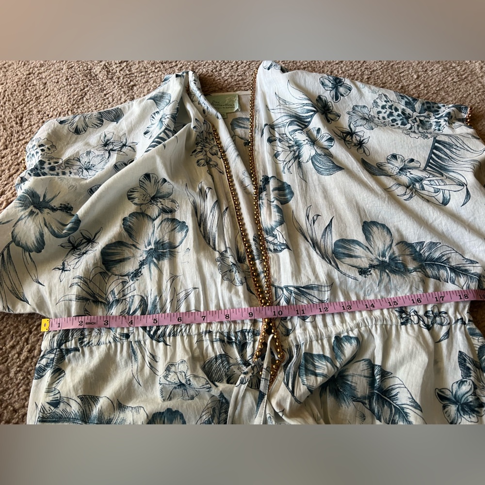 Anthropologie True Destinations Boho Floral Beach Cover Up Tassels Sz XS - Picture 10 of 10